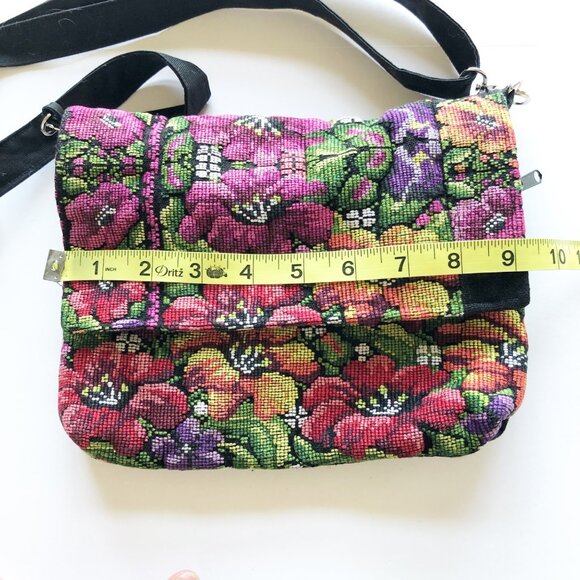 ALTIPLANO Huipile Guatemalan Floral Embroidered Tapestry Crossbody Purse - Picture 7 of 7